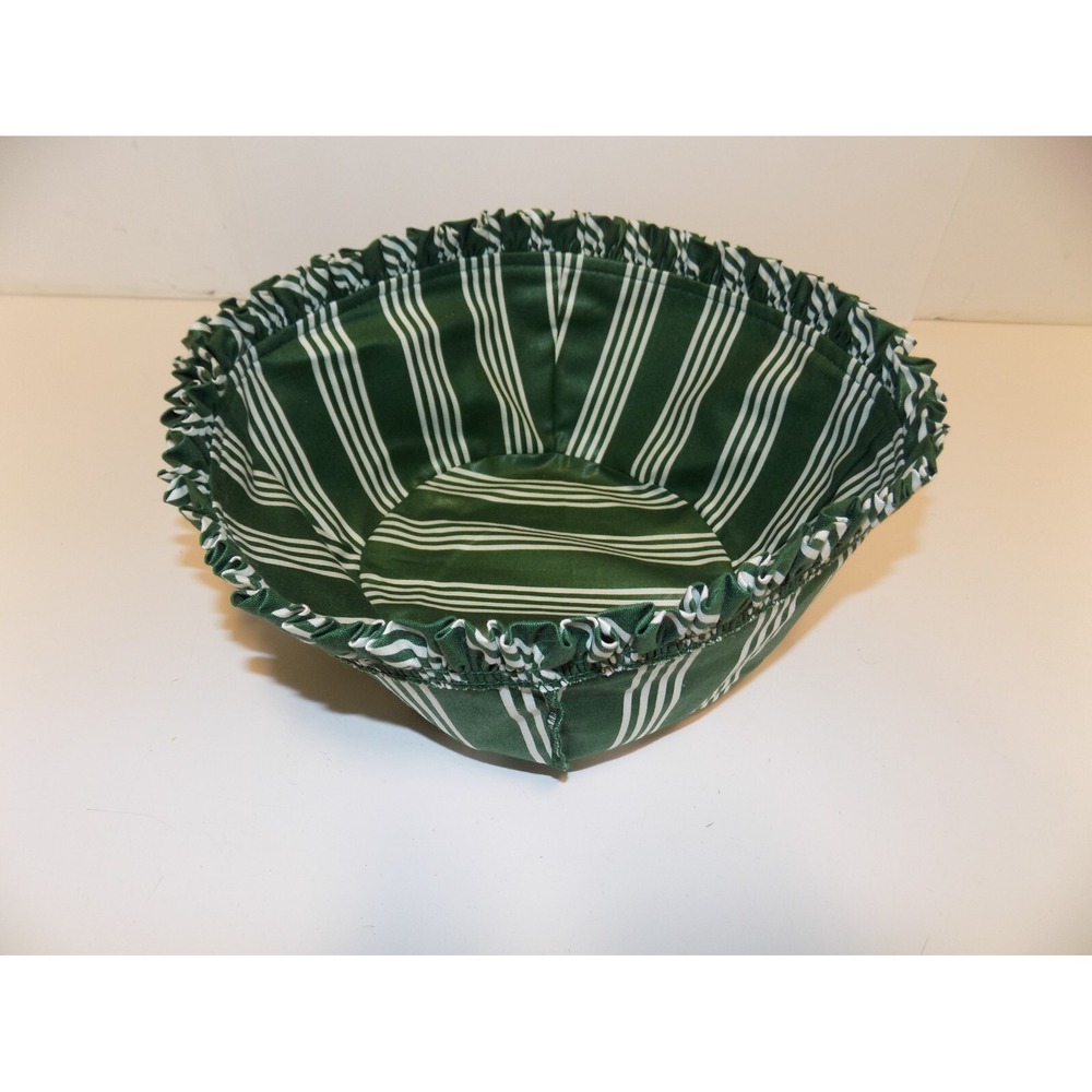 Popcorn Basket w/ Liner & Protector 1999 Christmas Holiday Longaberger GREEN - Picture 15 of 16